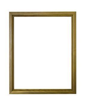 Wooden frame isolated on white with clipping path
