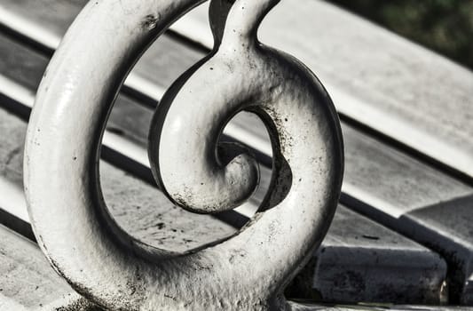 Light and shadow with graphic elements taken on a bench