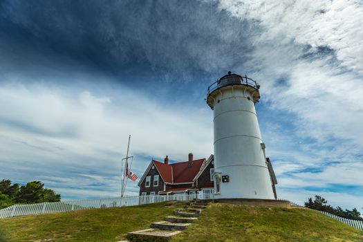 Nobska Light, or Nobsque Light, also known as Nobska Point Light is a lighthouse located at the division between Buzzards Bay and Vineyard Sound in Woods Hole, Massachusetts on the southwestern tip of Cape Cod, Massachusetts.