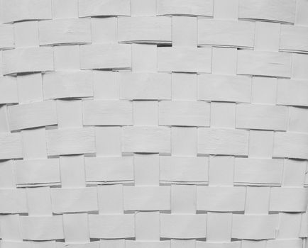 Texture of white woven paper strips for background
