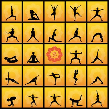 illustration of yoga poses scheme