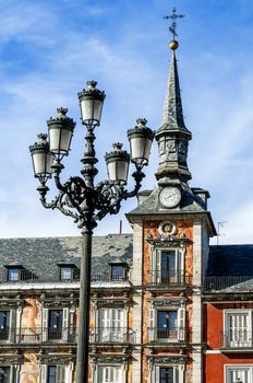 View of Statue of King Philips III, Plaza Mayor, Madrid, Spain