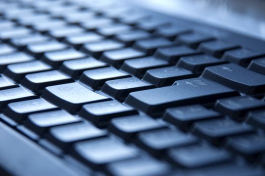 Macro view on the computer keyboard.