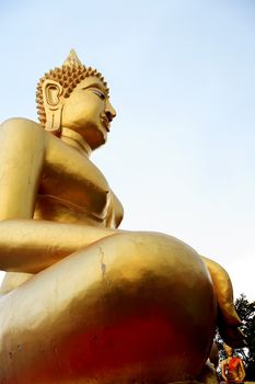 Detail of a Buddhist temple in Pattaya, Thailand. Big Buddha