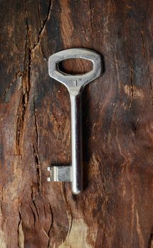 Key on a wood, picture of an old 