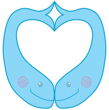 Whales with shape of heart