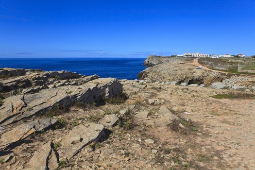 Rocky Coast Extending into the Sea