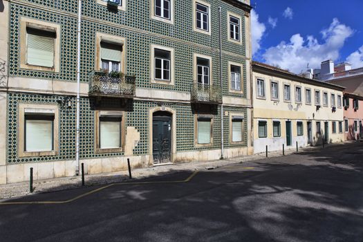 Street  in old town of Lisbon, Portugal