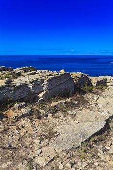 Rocky Coast Extending into the Sea