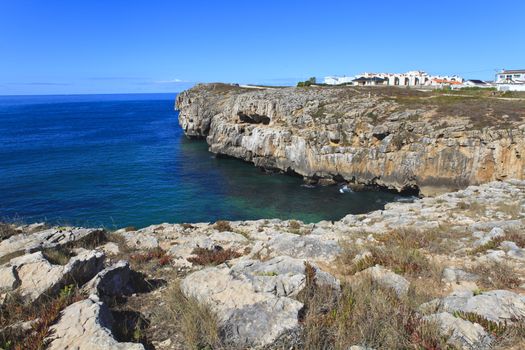 Rocky Coast Extending into the Sea