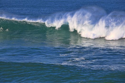 Sea surf great wave break on coastline