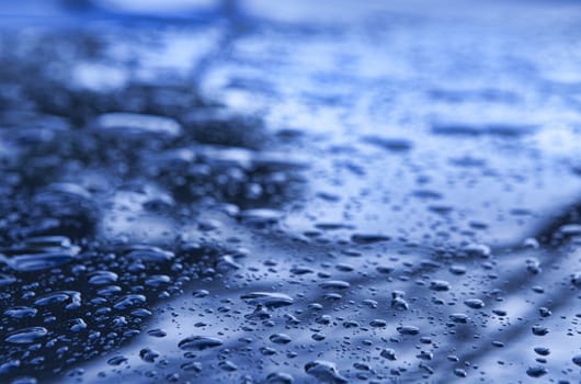 Drops of water on glass