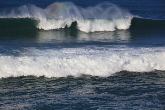 Sea surf great wave break on coastline