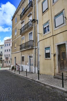 Street  in old town of Lisbon, Portugal