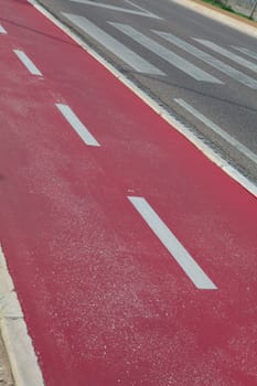 Red bicycle path