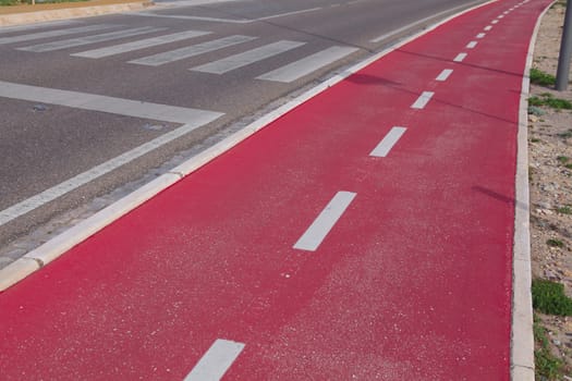 Red bicycle path