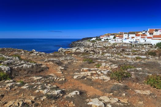 Rocky Coast Extending into the Sea