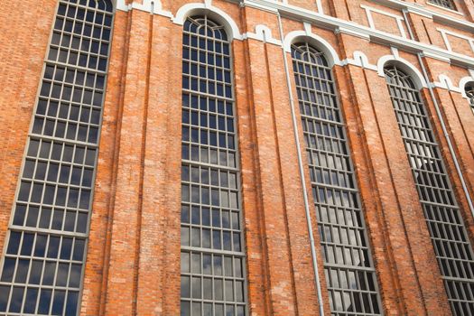 Brick building, lisbon, portugal