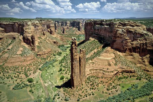 Spider Rock in Canyon de Chelly National Monument in northern Arizona.