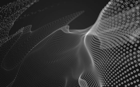 Abstract polygonal space low poly dark background with connecting dots and lines. Connection structure. 3d rendering