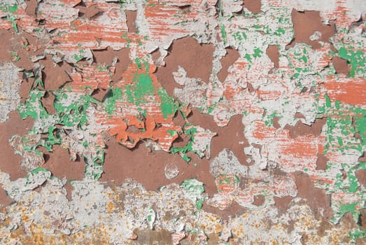 chipped paint, which has long been under the influence of different climatic conditions