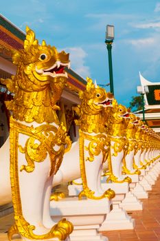 Sculpture dragon at Wat Pra That Choeng Chum, Sakon Nakhon Thailand