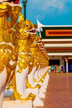 Sculpture dragon at Wat Pra That Choeng Chum, Sakon Nakhon Thailand