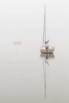 Mystery boats on a foggy day