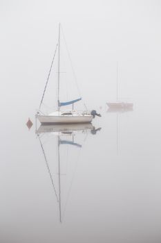 Mystery boats on a foggy day