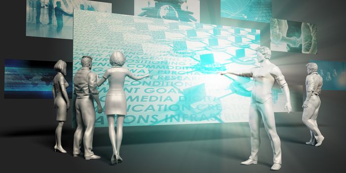 Computer Network Concept with Virtual Presentation Background