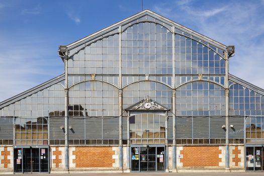 Paris, France - March 27, 2017: Building of covered market in Niort was built in 1871, France