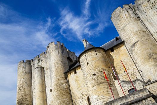 Paris, France - March 27, 2017: Beautiful medieval castle in Niort City, France