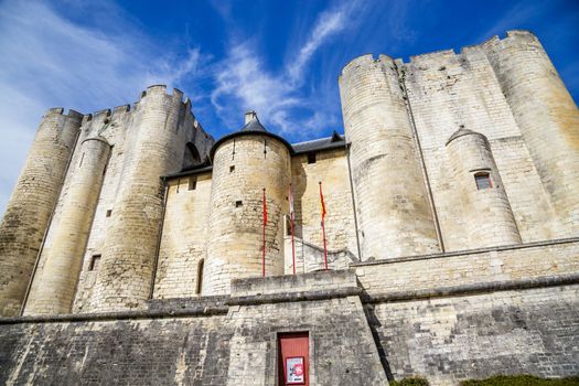 Paris, France - March 27, 2017: Beautiful medieval castle in Niort City, France