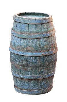 Old wooden Barrel isolated on white background