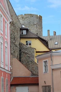 Beautiful houses in old town of Tallinn, Estonia