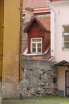 Beautiful houses in old town of Tallinn, Estonia