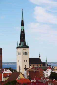 Panorama of the old town of Tallinn in summer