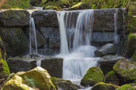 Cascade mountain stream Nova Ves Czech Republic