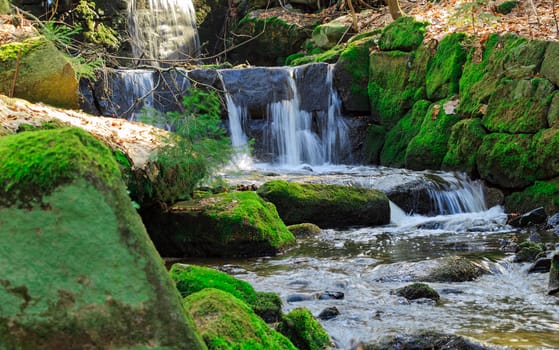 view of the river bed flowing mountain stream