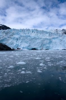 A glacier in Kenai Fjords National Park near Seward Alaska. 