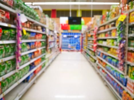 Abstract blur supermarket for background