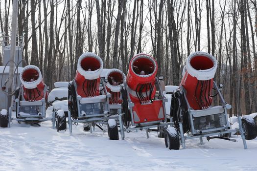 Snowmaking is the production of snow on ski slopes.