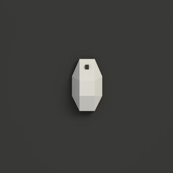 3D RENDERING OF WHITE COMPUTER MOUSE FROM TOP VIEW ON BLACK PLAIN BACKGROUND