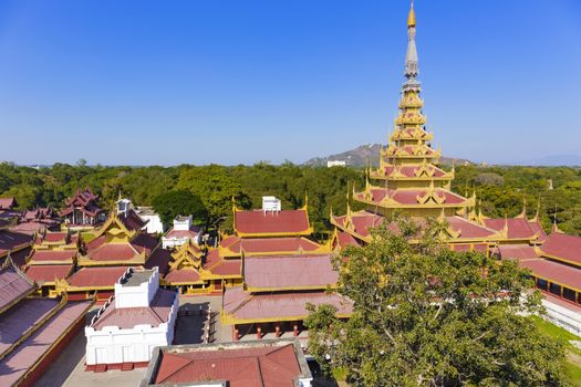 Mandalay Palace at day . Myanmar landmark