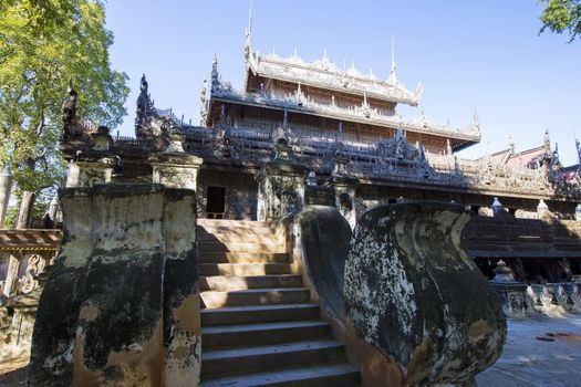 Golden Palace Monastery (Shwenandaw Kyaung) , mandalay in myanmar (Burma)