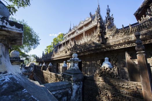 Golden Palace Monastery (Shwenandaw Kyaung) , mandalay in myanmar (Burma)