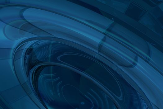 Cool Dark Blue Corporate Background 3D Render Illustration. Glassy Shapes Corporate.