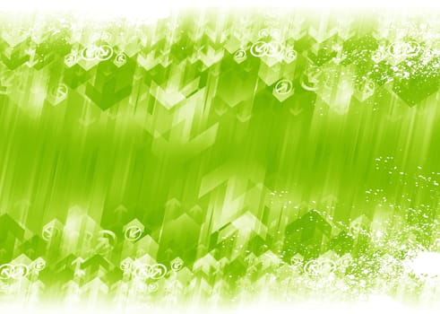 Green Arrows Business Corporate Background with Green Background (with Some Splashes) and White Arrows Going from Top and Bottom.