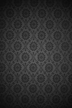 Vertical Meshy Metal Background with Floral Pattern. 