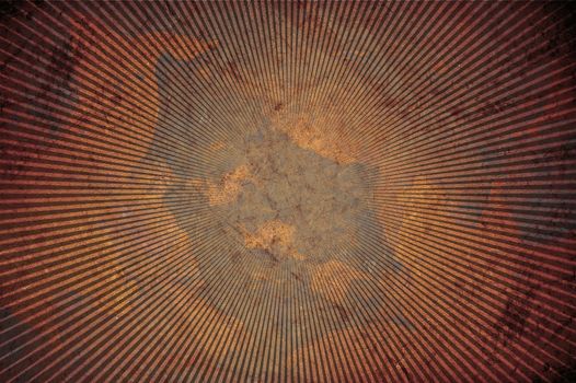 Grungy Metal Background with Rays Coming from the Center. Dirty-Damaged Metal Background.